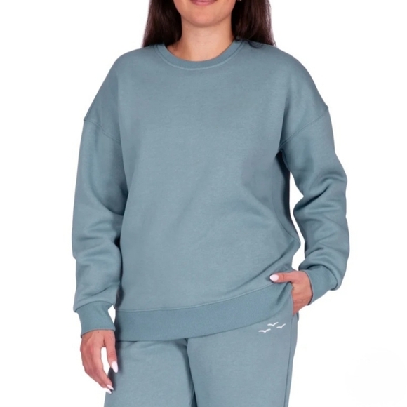 Lazy Pants Teal Blue Sweatshirt Women's Small Cozy Pullover Fleece NWT - Picture 1 of 11